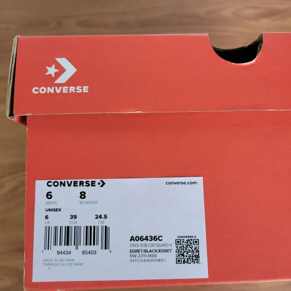 ⭐Converse Chuck 70 De Luxe Squared Hi Sz 8 Women's Shoes Sneakers White A06436C - Picture 8 of 11